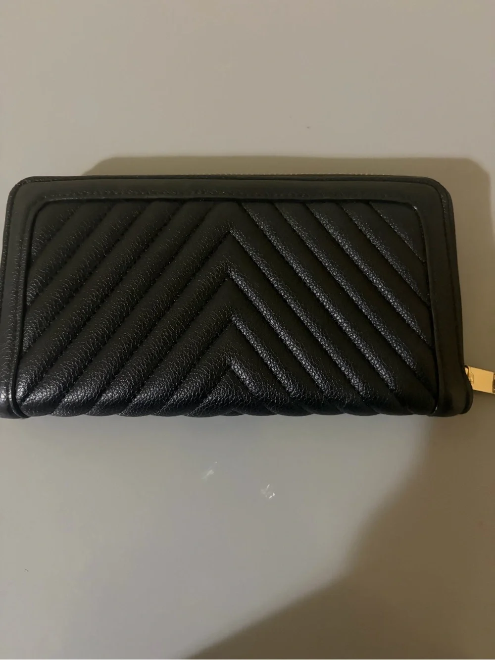 Victorias secret - Black Quilted Zip-Around Wallet with Gold Accent - Picture 2 of 4